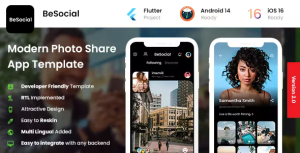 2 app template bereal social media photo sharing app besocial codermarket.png