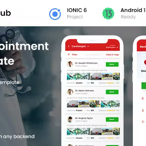 2 App Template - Nearby Doctor Appointment Booking App - Medical finder App - DoctoHub