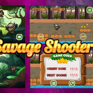 2D Savage Shooter - Android Game - Admob Ads - In app purchases (Buildbox Project)