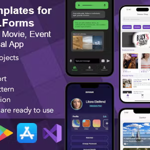 4 App UI Templates for Xamarin Forms: E-commerce, Movie, Event, Social