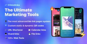66biolinks bio links url shortener qr codes web tools saas codermarket.jpg