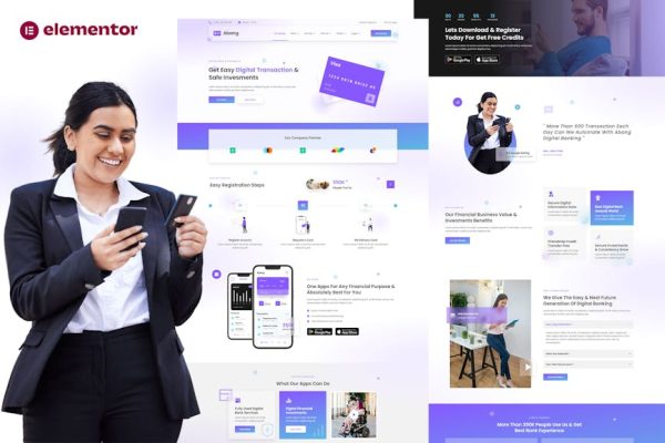 Abang - Digital Bank & Financial Investment Elementor Template Kit - Image 1