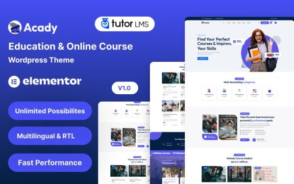 Acady - Education & Online Course WordPress Theme - Image 1