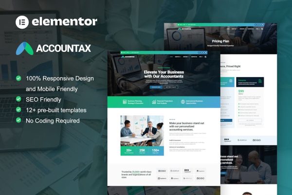 Accountax - Accounting Tax Firm Elementor Template Kit - Image 1