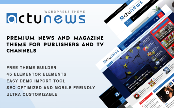 Actunews - Elementor News and Magazine WordPress Theme - Image 1