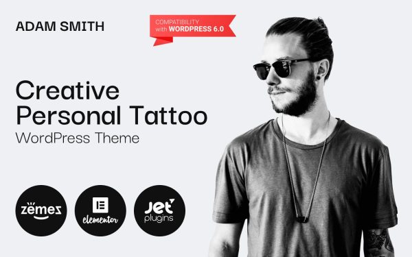 Adam Smith - Creative Personal Tattoo Pro WordPress Theme - Image 1