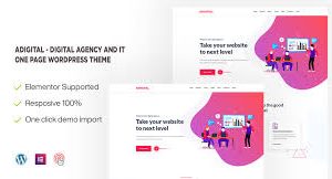 Adigital - Digital Agency and IT One page WordPress Theme