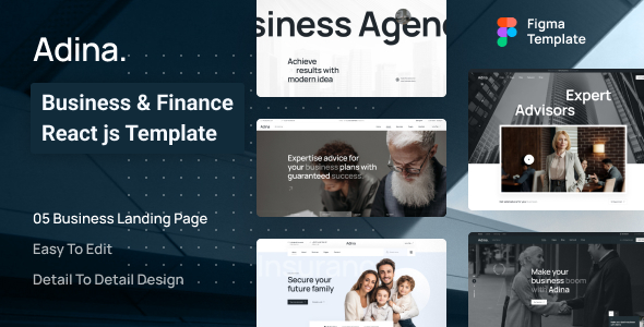 Adina business finance react jstemplate gplpixel.png