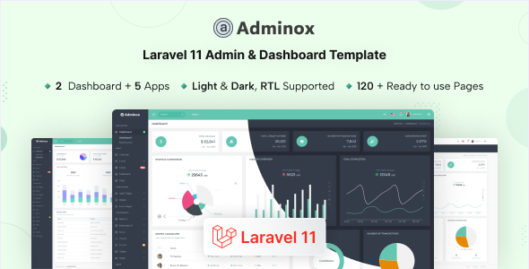 Adminox laravel 11 admin dashboard template gplpixel.png