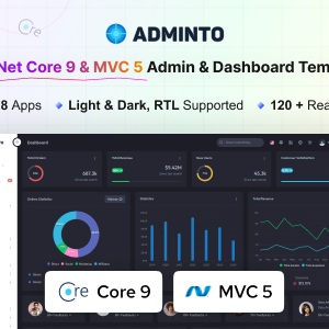 Adminto - ASP.Net Core 9 & MVC5 Admin & Dashboard Template