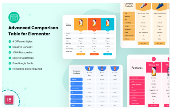 Advanced Comparison Table for Elementor - Image 1