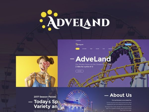 Adveland - Amusement Park Responsive WordPress Theme - Image 1