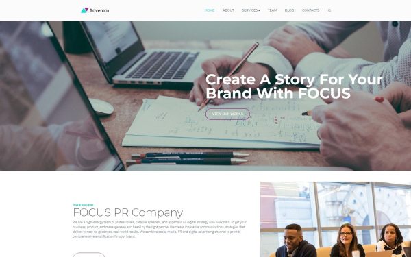 Adverom - PR Company Multipurpose Modern WordPress Elementor Theme - Image 1