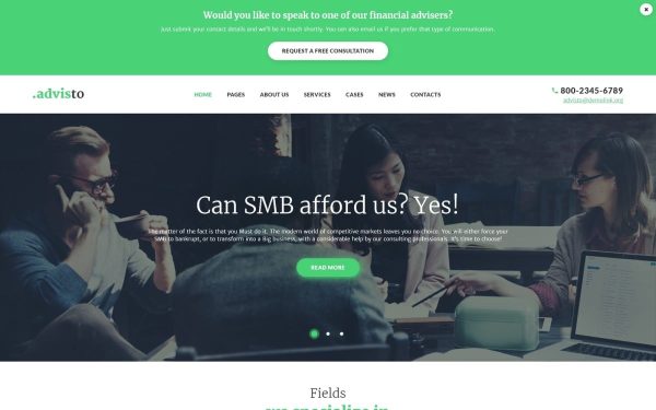 Advisto - Financial Advisor Consultancy WordPress Theme - Image 1