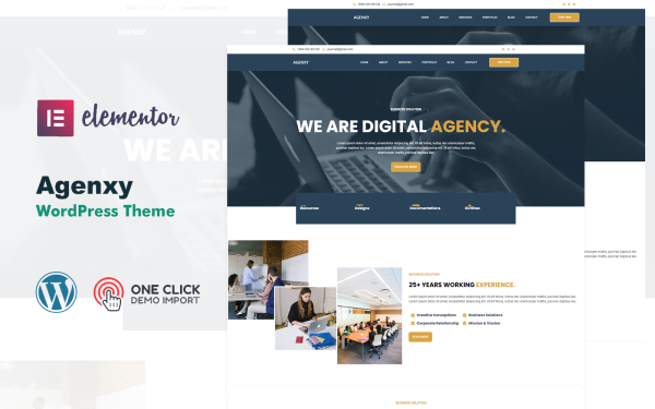 Agenxy Creative Agency IT Elementor WordPress Theme - Image 1