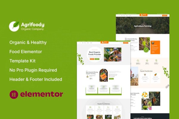 Agrifoody - Organic & Healthy Food Elementor Template Kit - Image 1