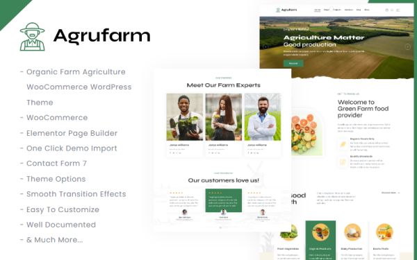 Agrufarm - Organic Farm Agriculture WooCommerce WordPress Theme - Image 1