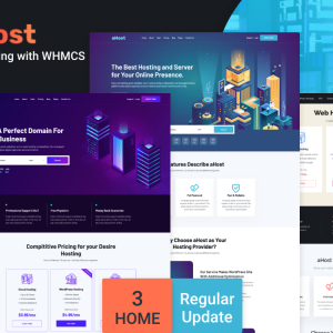 aHost - Domain and Hosting theme with WHMCS Support WordPress Theme