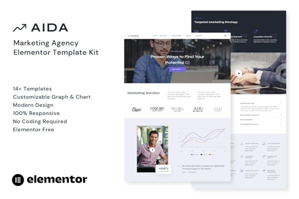 AIDA - Marketing Agency Elementor Template Kit - Image 1