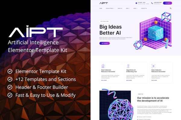 AiPT - Artificial Intelligence Company Elementor Template Kit - Image 1