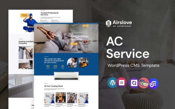 Airslove - Air Conditioner Service WordPress Elementor Theme - Image 1