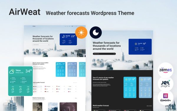 AirWeat - Weather Forecast Service WordPress Theme - Image 1