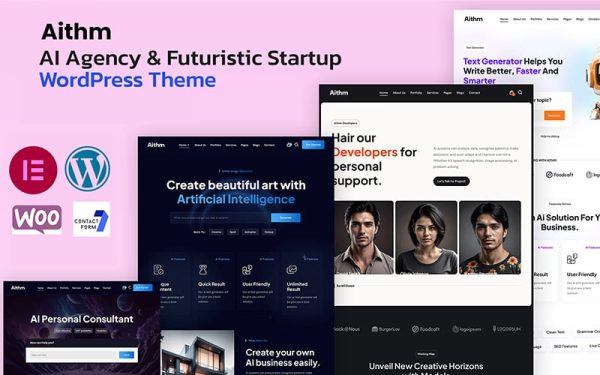 Aithm - AI Agency & Futuristic Startup WordPress Theme - Image 1