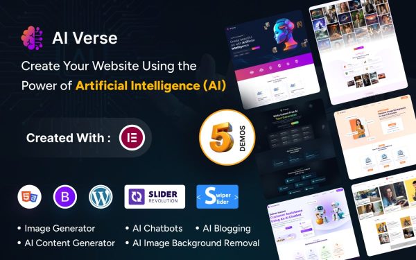 AIVerse - AI Content generator, Image Generator WordPress theme - Image 1