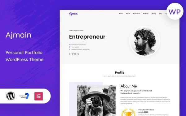 Ajmain – Portfolio Landing Page WordPress Theme - Image 1