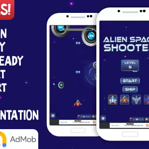 Alien Space Shooter Game Android Studio Project with AdMob Ads + Ready to Publish