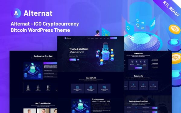 Alternat - ICO Cryptocurrency Responsive Bitcoin WordPress Theme - Image 1