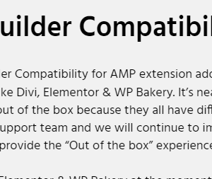 AMP Page Builder Compatibility