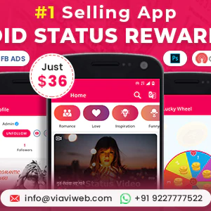Android Status App With Reward Point (Lucky Wheel, WA Status Saver, Video, GIF, Quotes & Image)