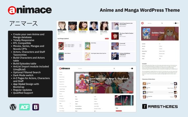 ANIMACE - Anime and Manga WordPress Theme + RTL - Image 1