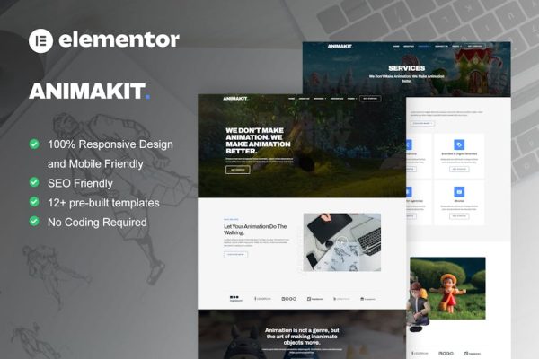Animakit - Animation Studio Elementor Pro Template Kit - Image 1