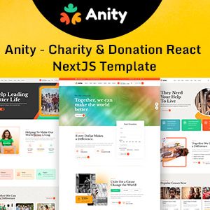 Anity | Charity & Donation React + NextJS Template