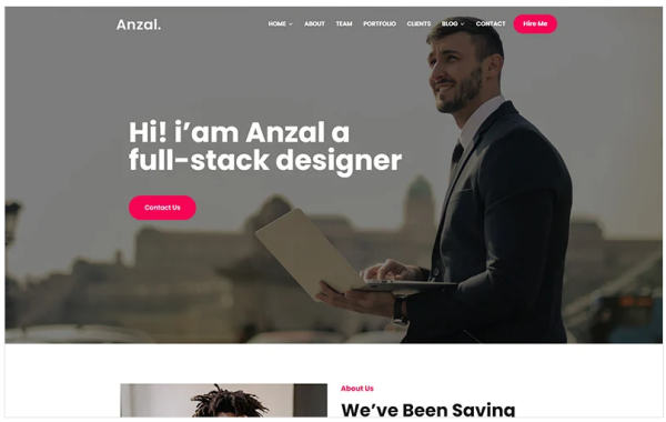 Anzal - Personal Portfolio WordPress Theme - Image 1