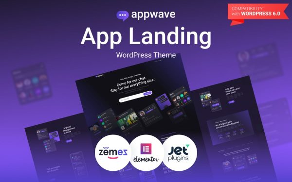 Appwave - Innovative and Stylish App Landing Page WordPress Theme - Image 1