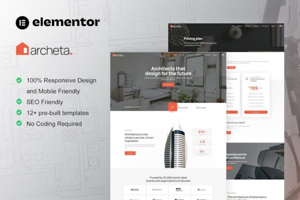 Archeta - Architecture & Construction Service Elementor Template Kit - Image 1