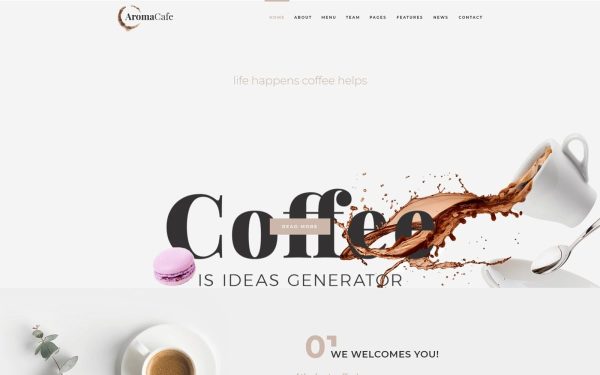 Aromacafe - Coffee Shop WordPress Elementor Theme - Image 1