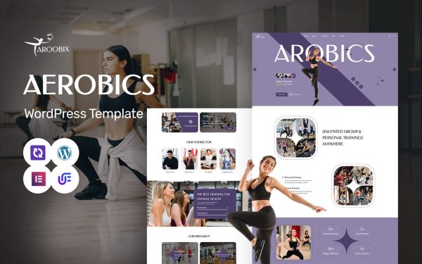 Aroobix - Aerobics, Fitness Studio And Zumba Studio WordPress Elementor Theme - Image 1