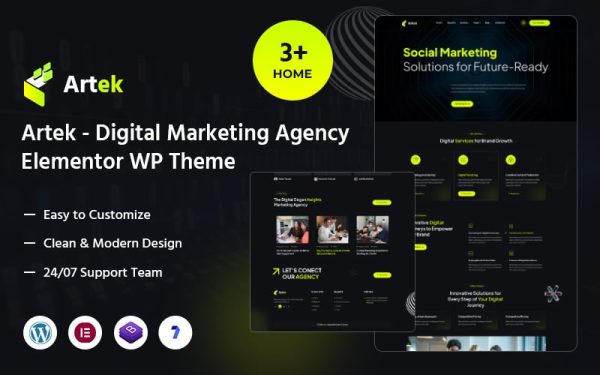 Artek – Digital Marketing Agency Elementor WordPress Theme - Image 1