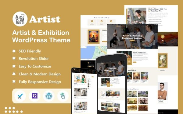 Artist & Exhibition WordPress Theme - Image 1