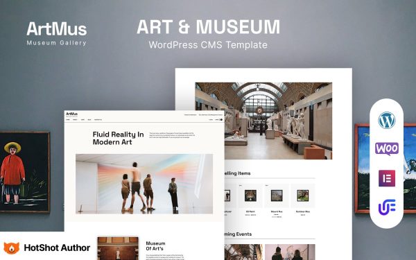 Artmus – Museum Gallery WordPress Elementor Theme - Image 1