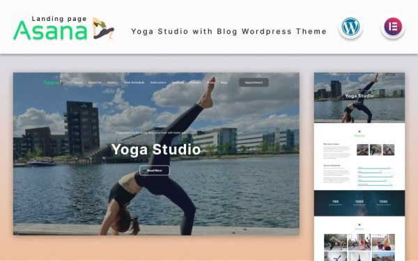 Asana - Yoga Studio Landing page with Blog WordPress Theme - Image 1
