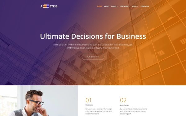 Assetiss - Modern Business Advisor WordPress Elementor Theme - Image 1