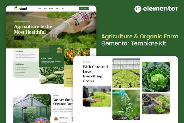 Atani - Agriculture & Organic Farm Elementor Pro Template Kit - Image 1