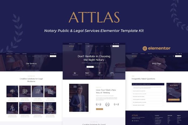 Attlas - Notary Public & Legal Services Elementor Template Kit - Image 1