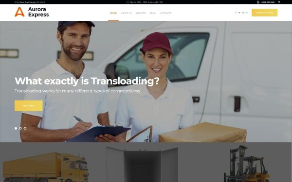 AuroraExpress - Transportation Company Responsive WordPress Theme - Image 1