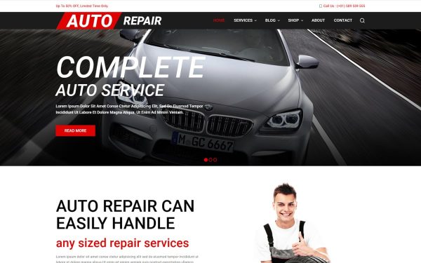 Auto Repair Service WordPress Responsive Theme - Image 1